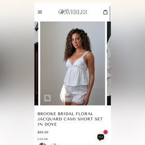 Waverles Dove Lace Cami Short Set